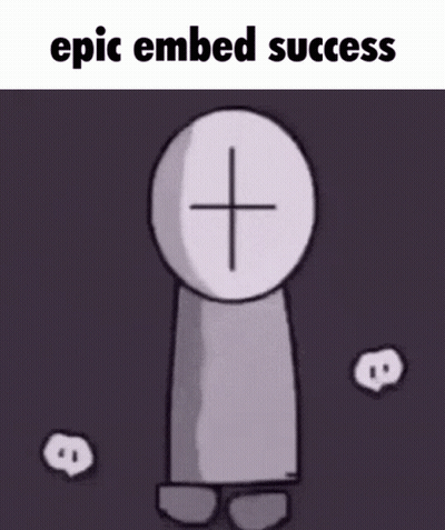 Cartoon With Cross On Head Saying Epic Embedded Success GIF