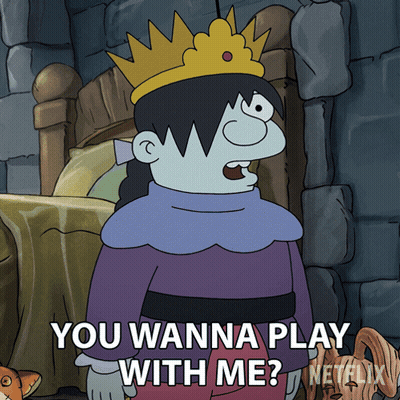 Cartoon With Crown Says You Wanna Play With Me GIF