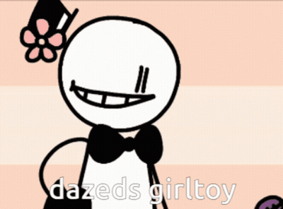 Cartoon With Flower Saying Dazeds Girltoy GIF