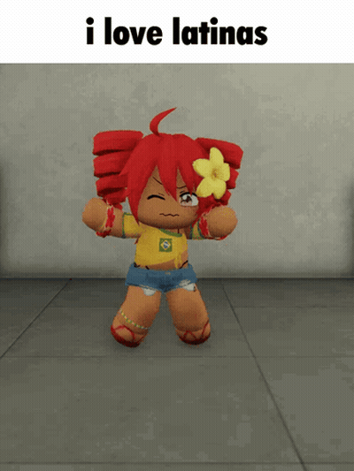 Cartoon With Flower Saying I Love Latinas GIF