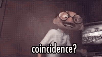 Cartoon With Glasses And Mustache Says Coincidence GIF