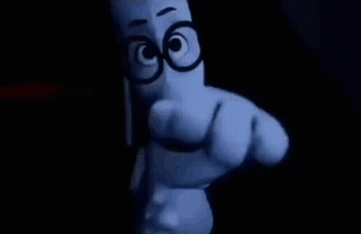 Cartoon With Glasses Pointing At Camera GIF