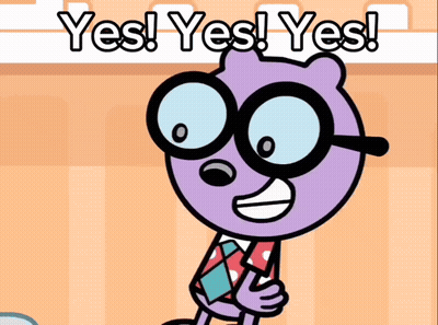 Cartoon With Glasses Saying Yes Yes Yes GIF