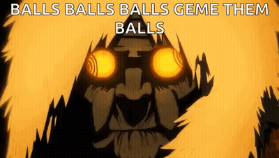 Cartoon With Glowing Eyes Balls Balls Balls Geme Them Balls GIF