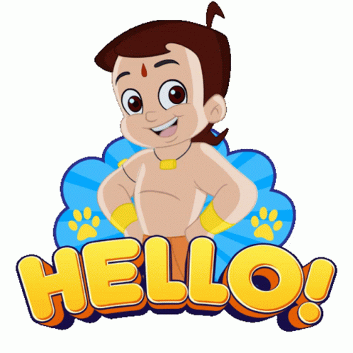 Cartoon With Hello Text Below GIF