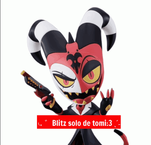 Cartoon With Horns Holding Gun Blitz Solo De Tomi GIF
