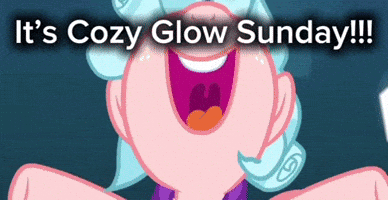 Cartoon With It's Cozy Glow Sunday Text GIF