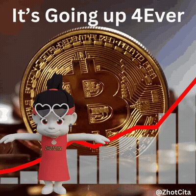 Cartoon With It's Going Up 4Ever Behind Her GIF