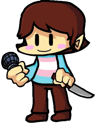 Cartoon With Knife And Microphone Sticker