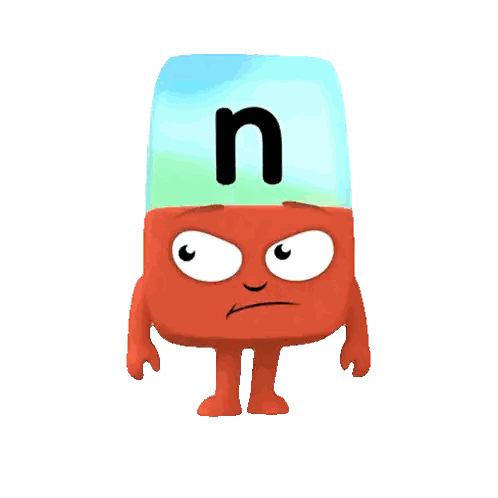Cartoon With N On Hat Sticker