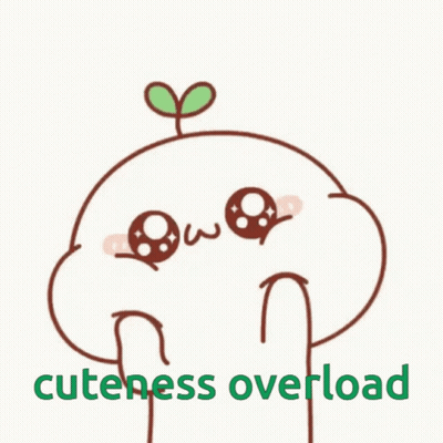 Cartoon With Plant Head Says Cuteness Overload GIF