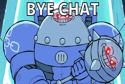 Cartoon With Red Eyes Saying Bye Chat GIF