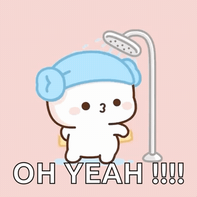Cartoon With Towel Taking Shower Saying Oh Yeah GIF
