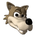 Cartoon Wolf Head Close Up Sticker