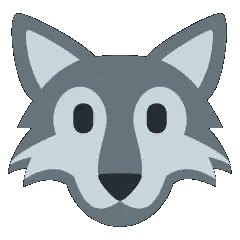 Cartoon Wolf Head With Two Eyes Sticker