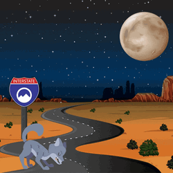 Cartoon Wolf Howl On Road GIF