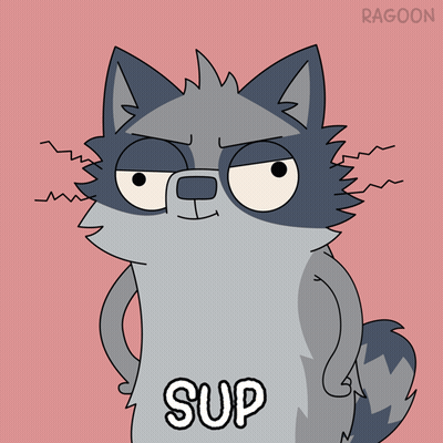 Cartoon Wolf Saying Sup GIF