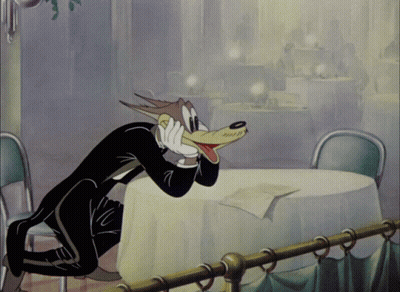 Cartoon Wolf Sitting With Mouth Open GIF