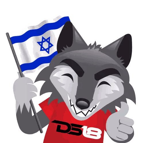 Cartoon Wolf Wearing Red Shirt Sticker