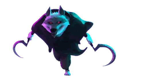 Cartoon Wolf With Hook In Mouth Sticker