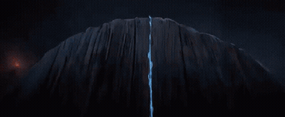 Cartoon Wolf With Red Eyes Holding Sword In Dark Room GIF