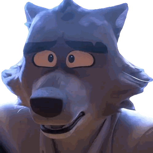 Cartoon Wolf With Serious Look Sticker