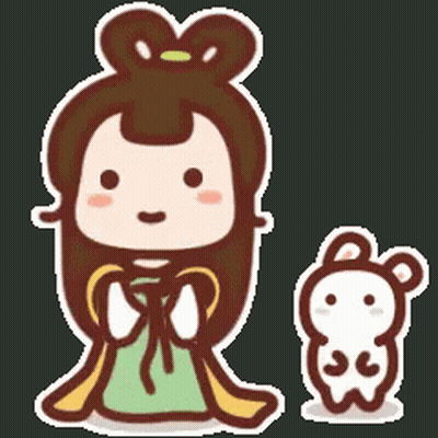 Cartoon Woman and Rabbit