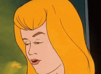 Cartoon Woman Blonde Hair Close Up GIF