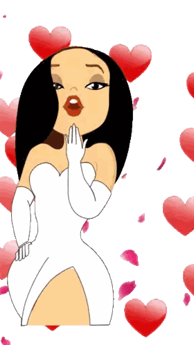 Cartoon Woman Blowing Kiss Sticker