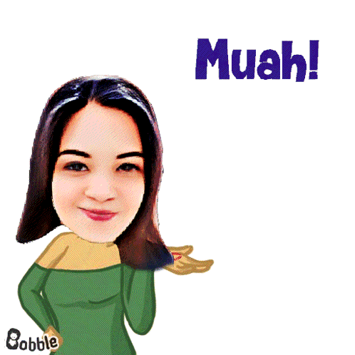Cartoon Woman Blowing Kiss Muah GIF