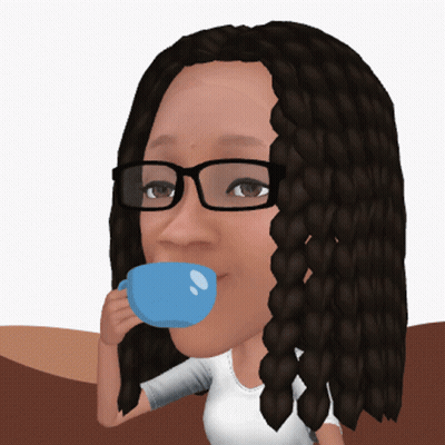 Cartoon Woman Drinking From Blue Cup GIF