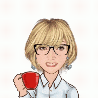 Cartoon Woman Holding Coffee Waving Good Morning GIF