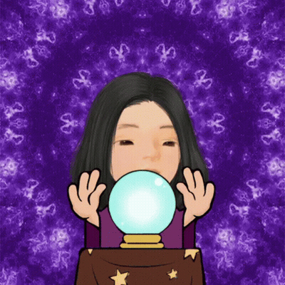 Cartoon Woman Holding Crystal Ball GIF