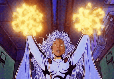 Cartoon Woman Holding Fire In Hands GIF