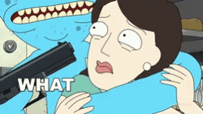 Cartoon Woman Holding Gun Saying What GIF