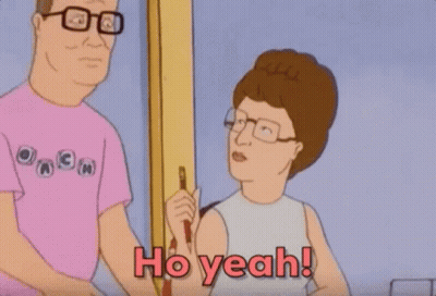 Cartoon Woman Holding Pen And Notebook Saying Ho Yeah GIF