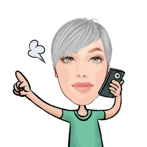 Cartoon Woman Holding Phone And Pointing Sticker
