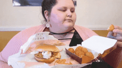 Cartoon Woman Holding Plate Of Sandwiches GIF