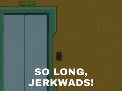 Cartoon Woman Holding Stuffed Animal Saying So Long Jerkwads GIF