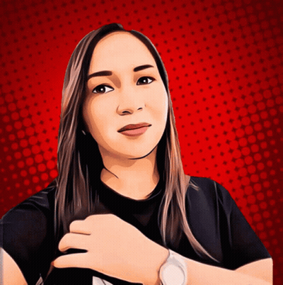 Cartoon Woman In Black Shirt With White Watch GIF