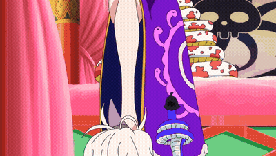 Cartoon Woman In Purple Dress With Snake GIF