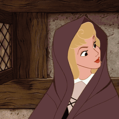 Cartoon Woman In Purple Hooded Cloak GIF
