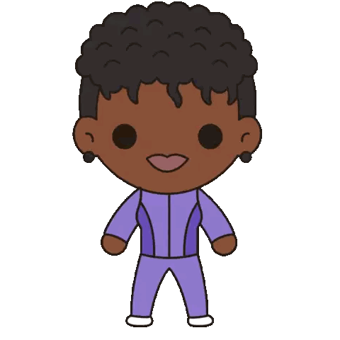 Cartoon Woman In Purple Pants Sticker