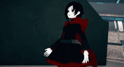 Cartoon Woman In Red Cape And Black Skirt GIF