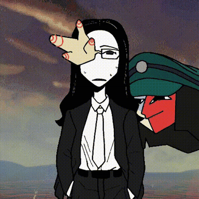 Cartoon Woman In Suit With Hand On Face GIF