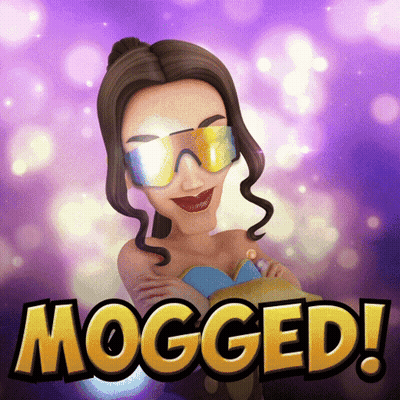 Cartoon Woman In Sunglasses Mogged GIF
