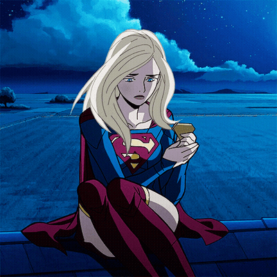 Cartoon Woman In Superman Costume GIF