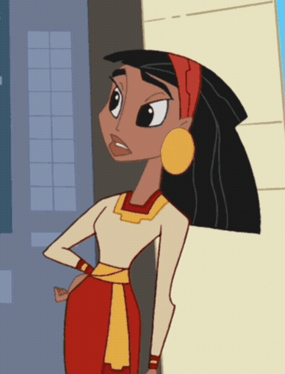 Cartoon Woman In White Top And Red Skirt GIF
