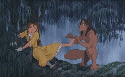Cartoon Woman Kicking Man GIF