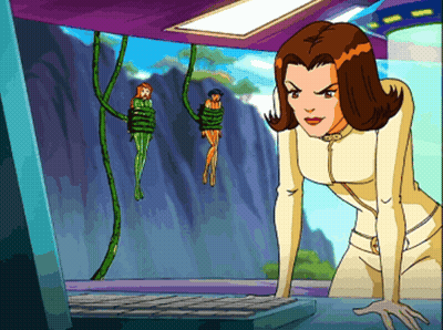 Cartoon Woman Looking At Computer Monitor GIF